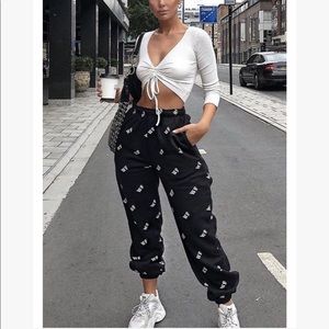 White Fox Boutique Monogram Joggers